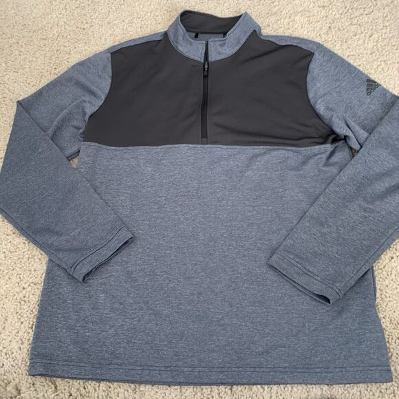 Adidas 1/4 Zip Pullover Mens Large Blue Athletic Gym Outdoor Run Hike Athleisure - Picture 6 of 6